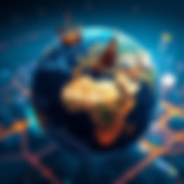 A digital representation of a globe with city landmarks highlighting Atlas Earth features