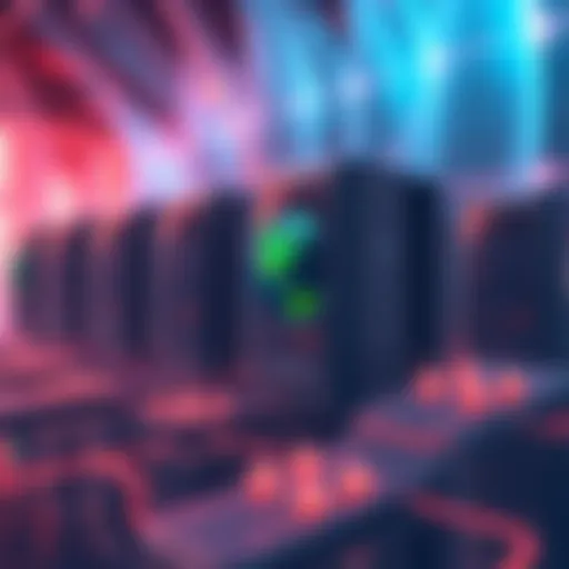 Illustration showing multiple servers connected, representing the server structure of Atlas Earth, with a visual indicating land ownership limits and expansion potential.