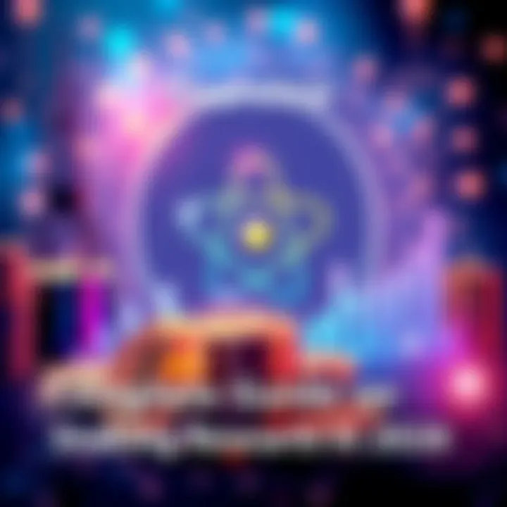 ATOM Staking Overview Illustration of ATOM staking rewards with coins, validators, and graphs showing growth in 2026.