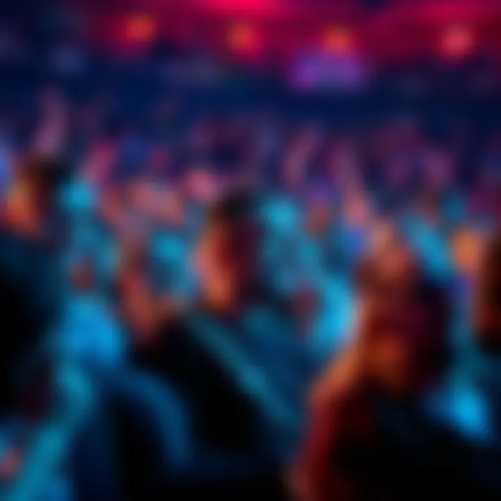A diverse group of people watching a live performance, enjoying the show with expressions of excitement and interest.