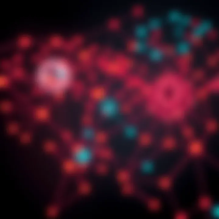 Graphic showing interconnected networks with predictions and forecasts represented visually, emphasizing decentralized prediction markets.