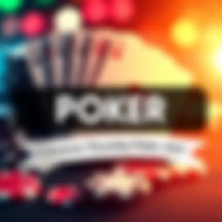 A lively graphic for the Aurora Thursday Poker event featuring playing cards and poker chips, with a banner announcing the event date and time.
