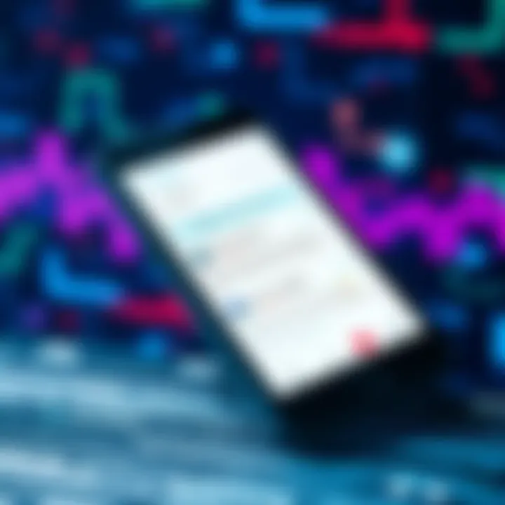 A smartphone displaying notifications from Telegram about Hedera and HBAR updates, with a background of digital graphics representing blockchain technology.