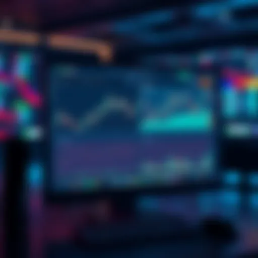 A computer screen displaying an automated trading interface with graphs and trading data, illustrating Sertexity's capabilities for arbitrage automation.