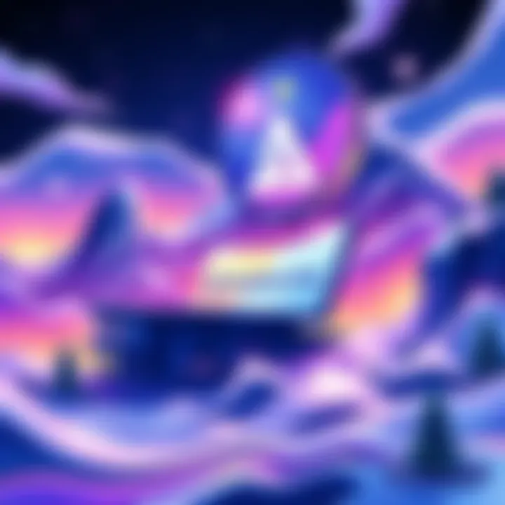 An illustration showing Avalanche's impact on finance with logos of banks and stablecoins, symbolizing partnerships and growth in decentralized finance.