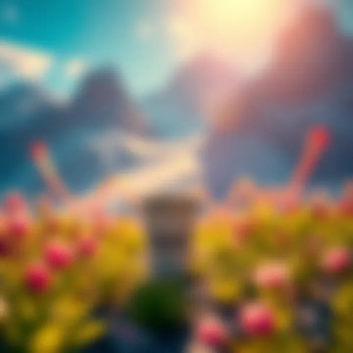 A vibrant summer scene with a coffee cup and graphs showing rising trends, symbolizing the anticipated price of Avalanche (AVAX) in 2026