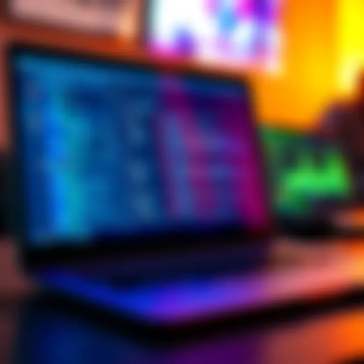 Different backend frameworks like Django, Flask, FastAPI, Express JS, and Nest JS represented on a laptop screen with code snippets
