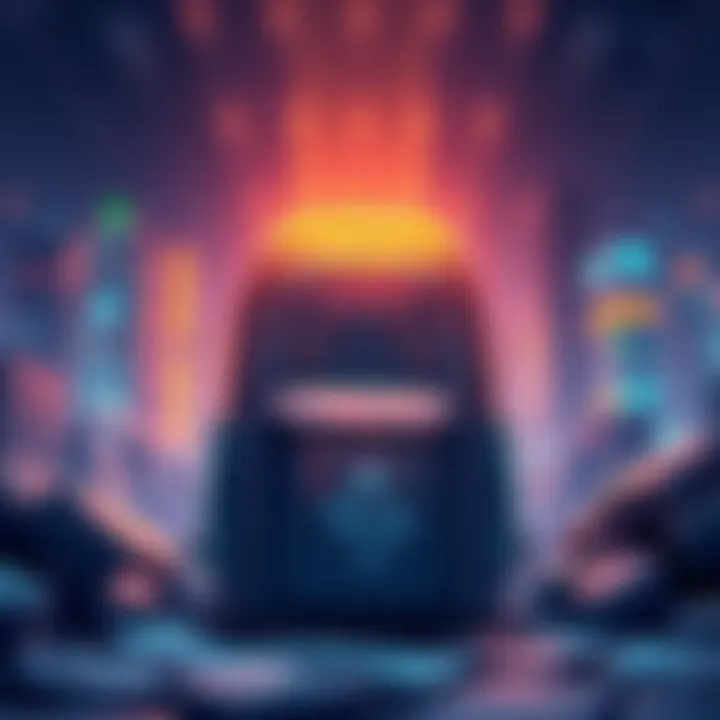 An illustration of a backpack symbolizing support and growth for the Solana blockchain during a bear market.