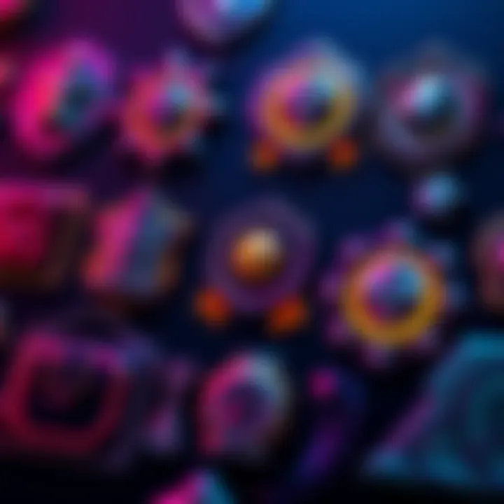 Visual representation of badges and parcels, illustrating achievements and requirements in a gaming context.