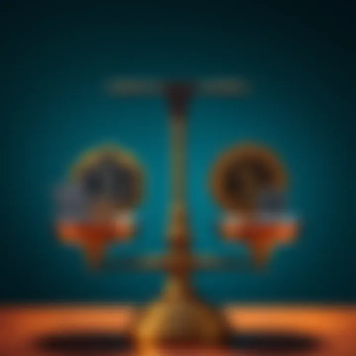 A person weighing options between parcels and badges on a scale, symbolizing decision-making for growth after the first quarter.