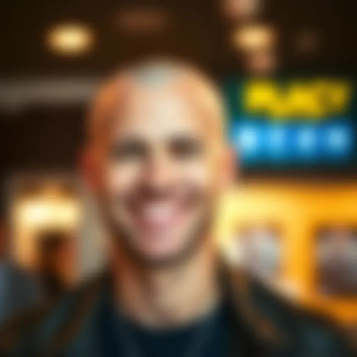 A confident man with a shaved head showing a big smile, dressed stylishly and looking upbeat