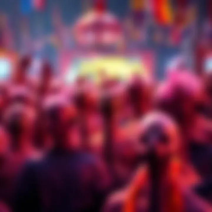 A group of Bald Yeellions celebrating together in a community event, showcasing their unity and cultural influence.