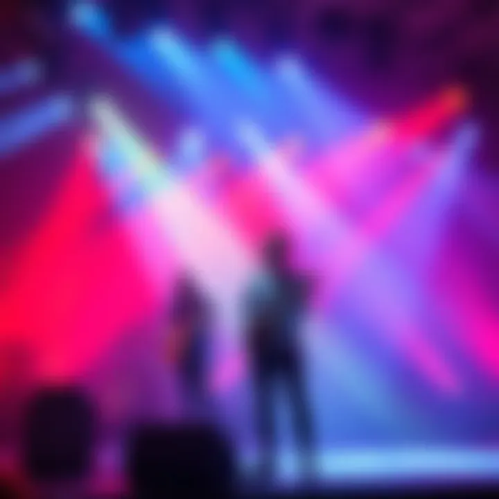 The band Vessel playing music on stage with vibrant lights