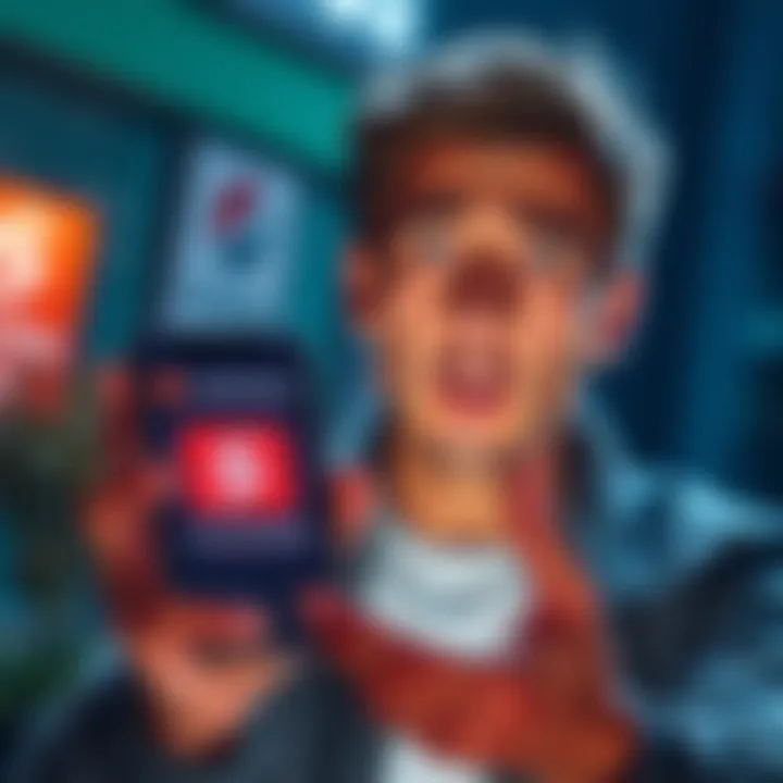 A person looking worried while holding a phone with Coinbase and Scotia bank logos on the screen, symbolizing a withdrawal rejection issue.