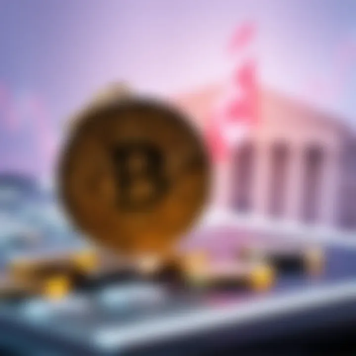 Bank account and Bitcoin concept A visual showing a bank account and a Bitcoin symbol, representing financial security amid government actions.