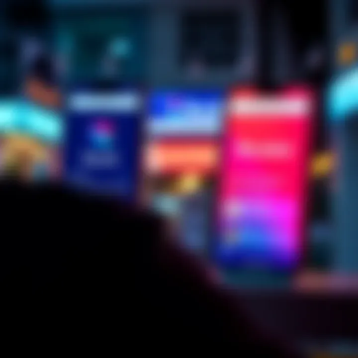 A split-screen image showing the interfaces of Revolut and Trade Republic banking apps with a user pondering their banking options.