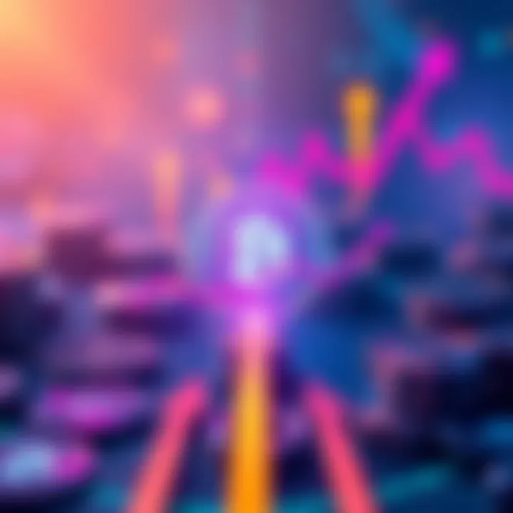 BCH Quantum-Proof Strategy Visual representation of BCH's potential quantum-proof algorithm attracting market interest, with digital currency symbols and upward arrows indicating growth.