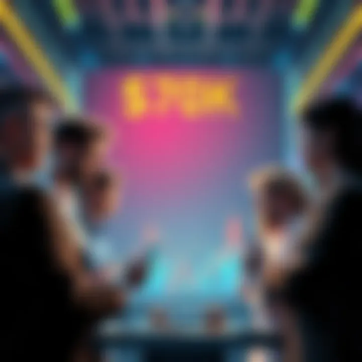 Bearish sentiment on price trends Group of people discussing market predictions with graphs showing price drops