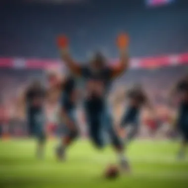 Bears celebrate after scoring a touchdown against the Bulls in an exciting game