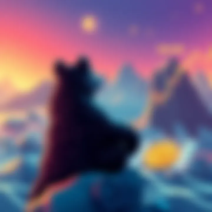 Bears Watching Bitcoin Illustration of bearish market sentiment with bears observing a Bitcoin chart approaching 40,000