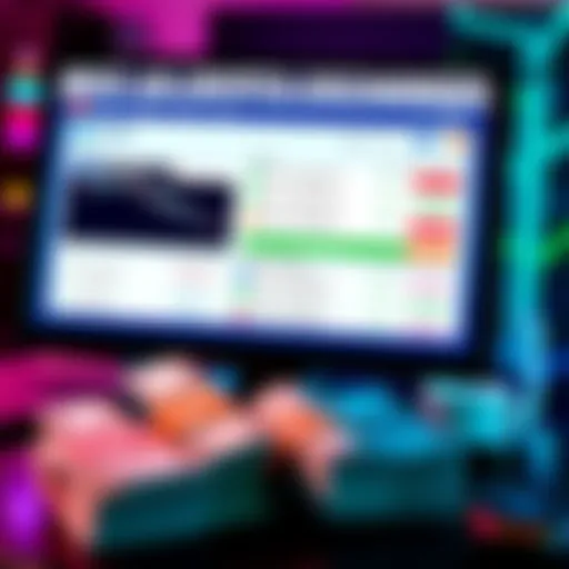 A graphic showing a computer screen displaying various US cryptocurrency exchange platforms with low fee options highlighted, alongside a stack of dollar bills symbolizing a $5K investment.