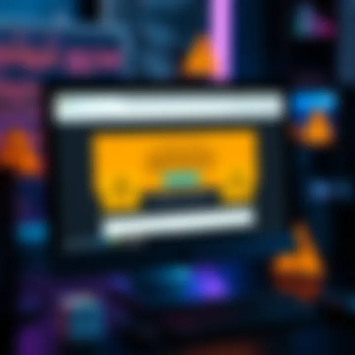 A computer screen showing a misleading website claiming to be the Coinbase Wallet extension, with warning signs around it