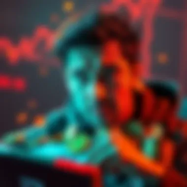 A person looking worried about losing money, with a digital wallet and tokens around them