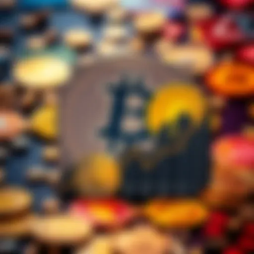 A graph showing a decline in Bhutan's Bitcoin reserves following a recent sale, with symbols of Bitcoin in the background.