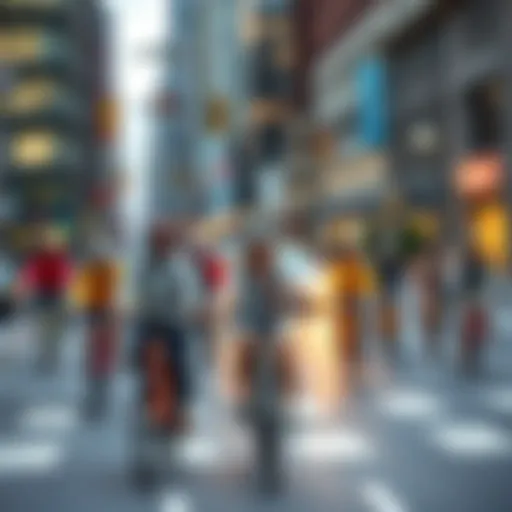 A group of people riding bicycles on a busy city street, enjoying cycling as a healthy and eco-friendly transport option.