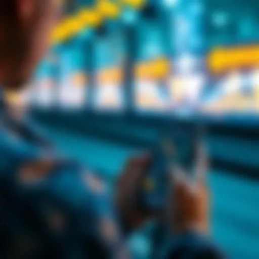 A person using a smartphone to navigate the Binance app for cryptocurrency trading, looking for community help.