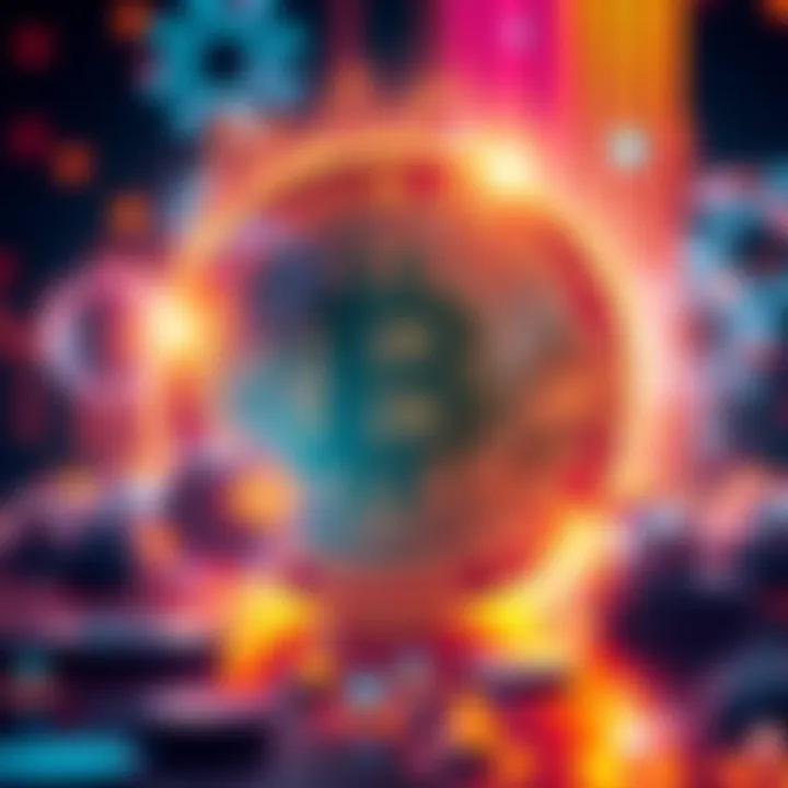 A visual representation of Kaspa cryptocurrency with Binance branding and technology icons