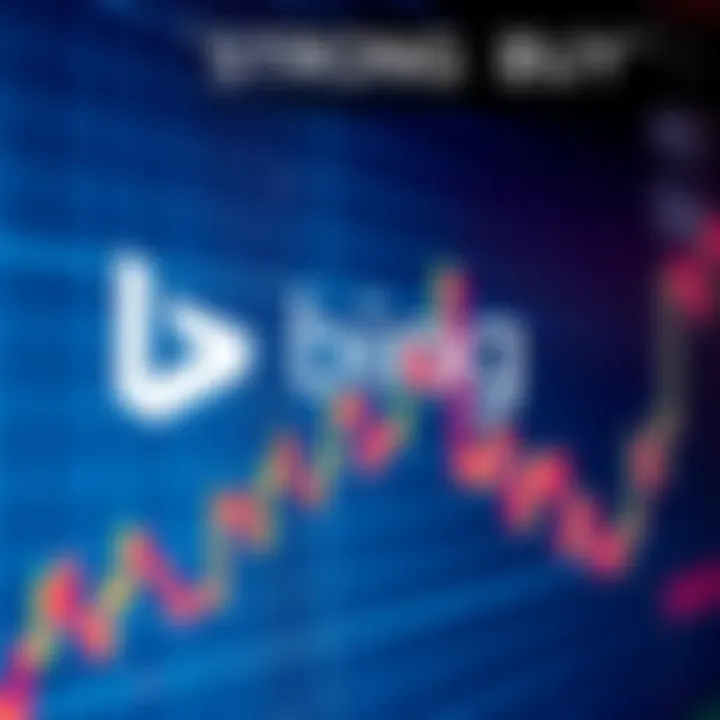 Bing Strong Buy MSTR A stock market graph showing an upward trend, with the Bing logo and the text 'Strong Buy' overlaid, representing positive investor sentiment towards MSTR.