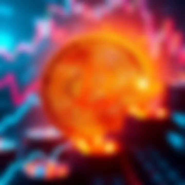 A graphic showing Bitcoin's price increase while altcoins show a decline, illustrating the market trend.