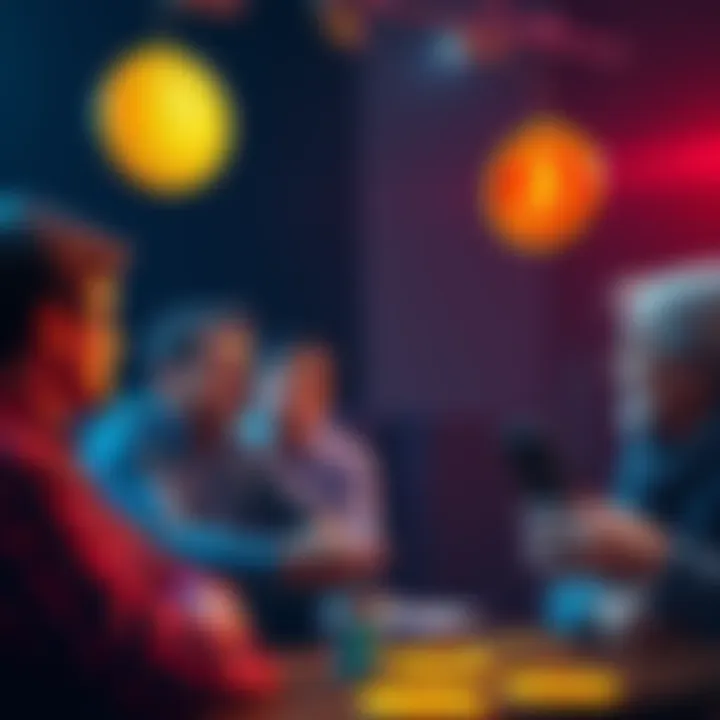 A group of people discussing Bitcoin, showcasing positive interactions and exchanging ideas about cryptocurrency.