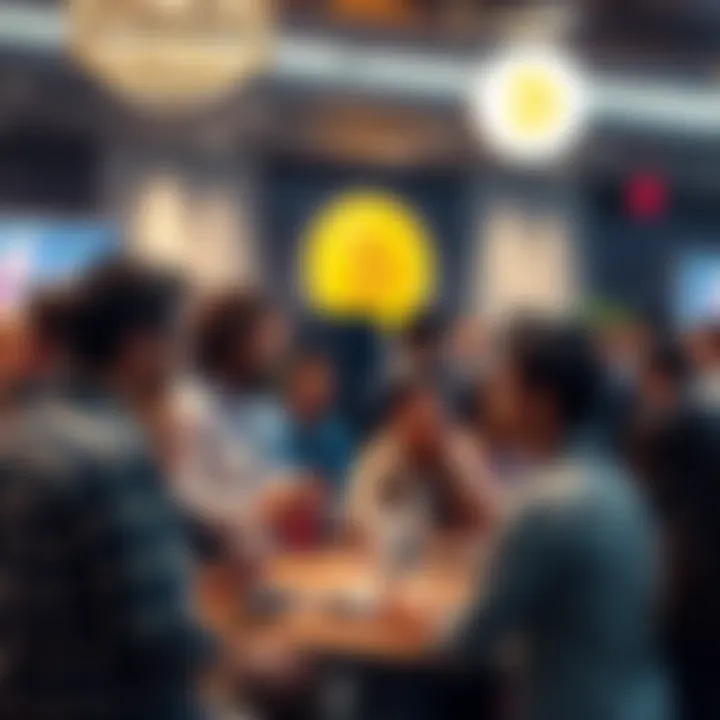 People engaging in a lively Bitcoin discussion in a forum setting.