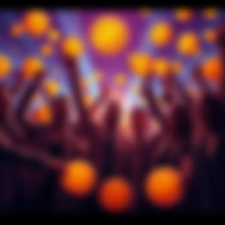 A group of people celebrating with Bitcoin symbols around them, showing trust in cryptocurrency.