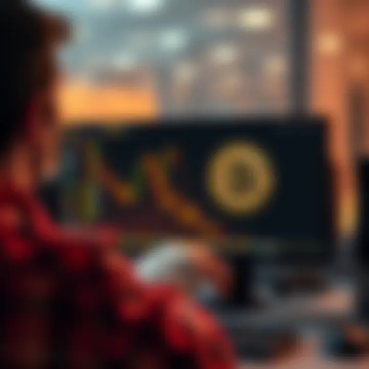 A person setting up their first Bitcoin Core node on a computer, with the Bitcoin logo displayed on the screen.