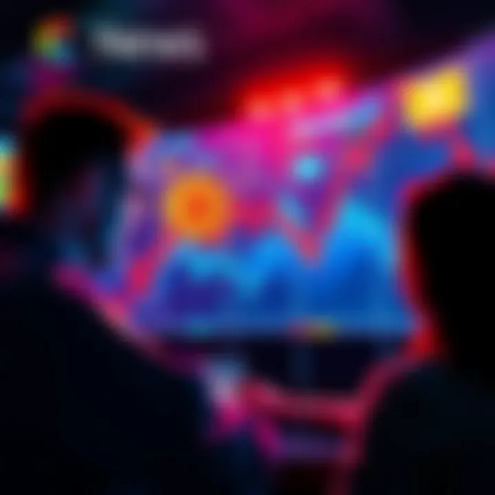 Graph showing a steep decline in Bitcoin value with worried investors looking at screens