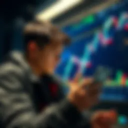 A beginner studying a Bitcoin chart with Dollar Cost Averaging strategy highlighted