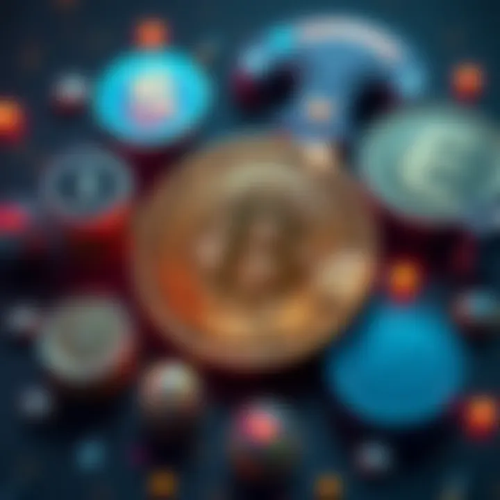 A Bitcoin symbol surrounded by icons representing decentralized finance and lending, illustrating the debate over Bitcoin's expanded use cases.
