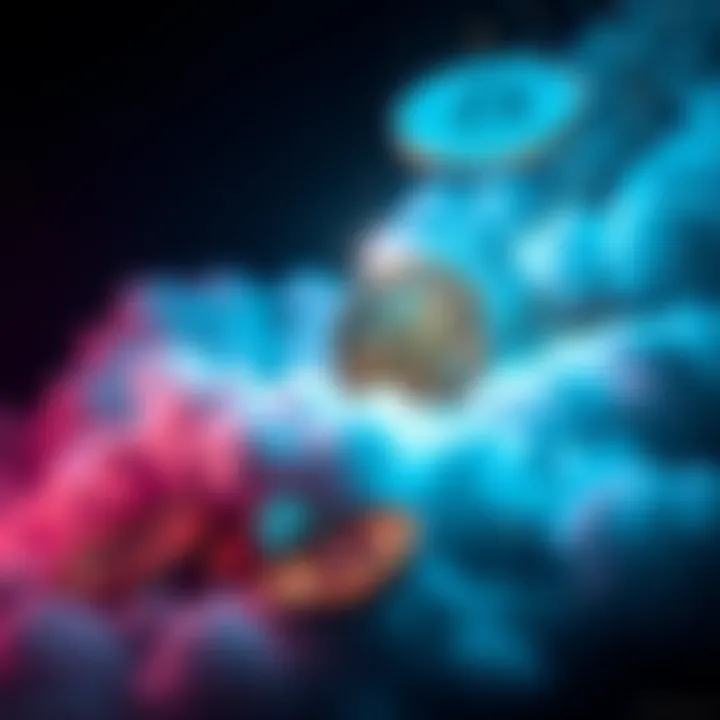 A visual of Bitcoin coins fading away into a cloud of digital pixels with a message appearing