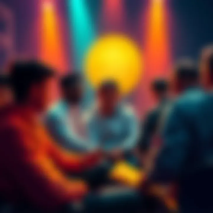 A group of people engaging in conversation about Bitcoin, sharing ideas and asking questions in a vibrant online forum setting.