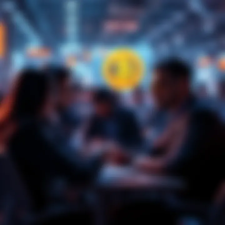 Bitcoin Discussion Forum People engaging in a conversation about Bitcoin in an online forum setting