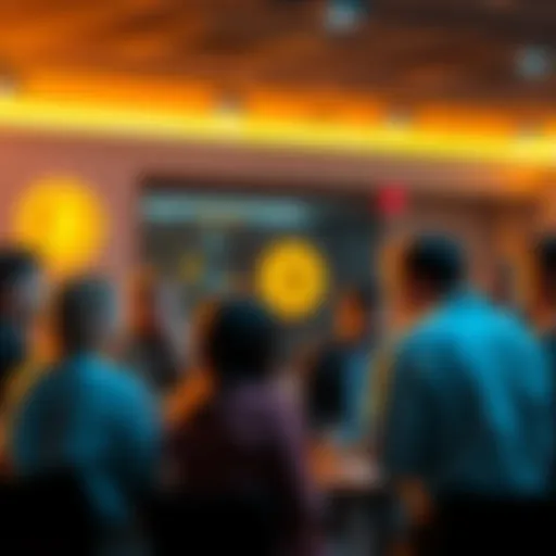 A group of people engaging in a lively discussion about Bitcoin, sharing questions and ideas.