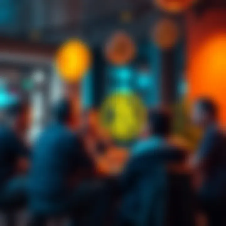 People engaging in a lively discussion about Bitcoin, sharing insights and questions in a friendly setting.