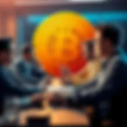 Bitcoin Discussion Thread A group of people engaging in discussions about Bitcoin at a virtual forum.