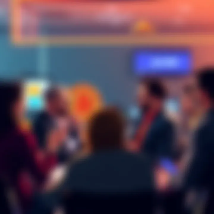 People engaging in a lively discussion about Bitcoin