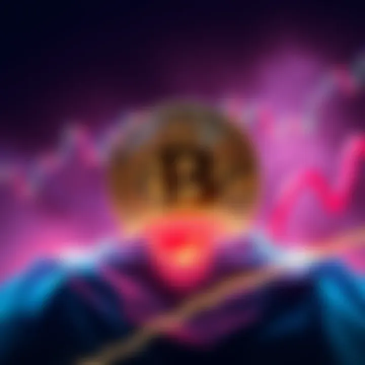 Illustration of Bitcoin logo with a downward trend line and a fear meter showing extreme fear at 15.