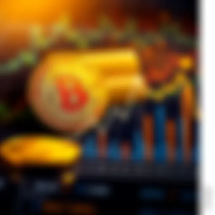 A chart showing the trends between Bitcoin and gold values in 2023.