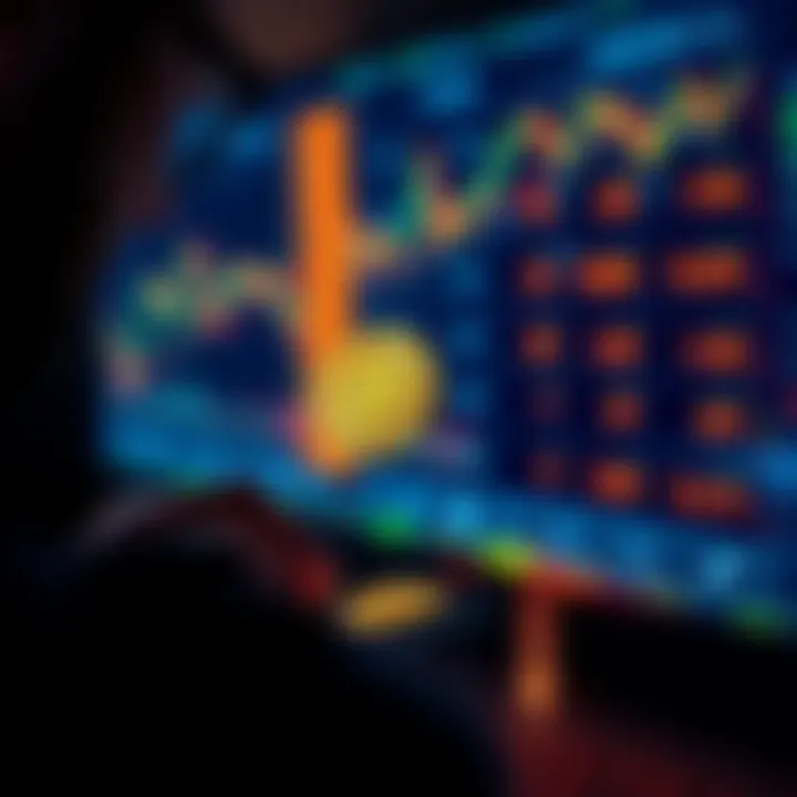 A person examining a small amount of Bitcoin on a smartphone while looking at fluctuating cryptocurrency prices on a screen.